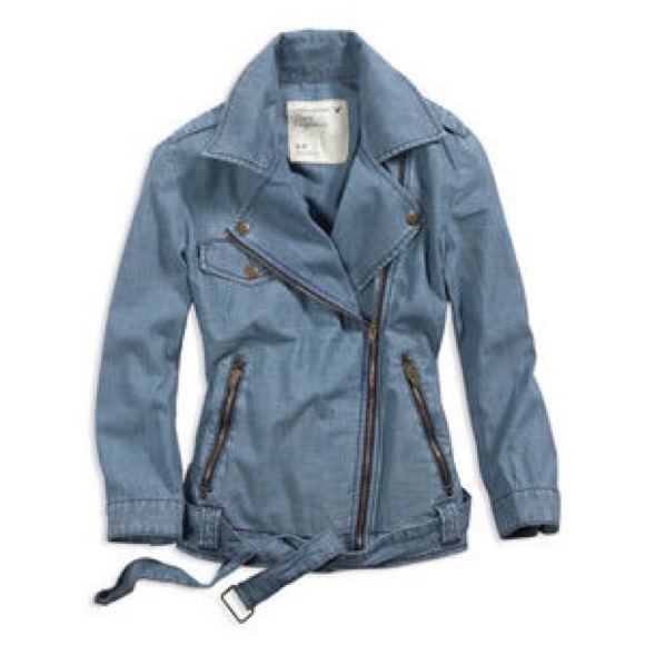 American Eagle Outfitters Jackets & Blazers - American Eagle chambray moto jacket Medium
